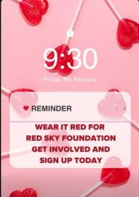 Poster for Wear it Red for Red Sky Event